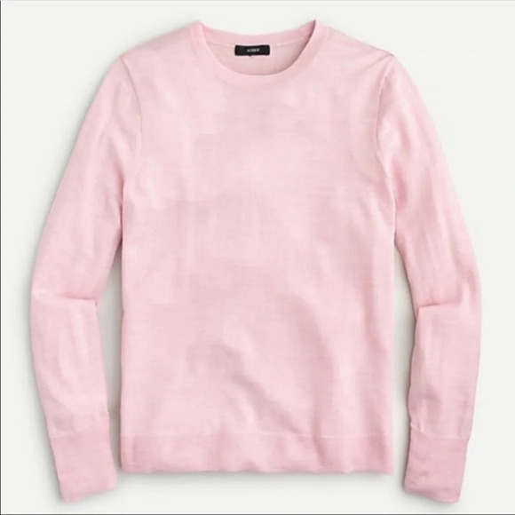 J. Crew Sweaters - J. Crew Crew‎ Neck Margot Light Pink 100% Merino Wool Sweater Size S Oversized